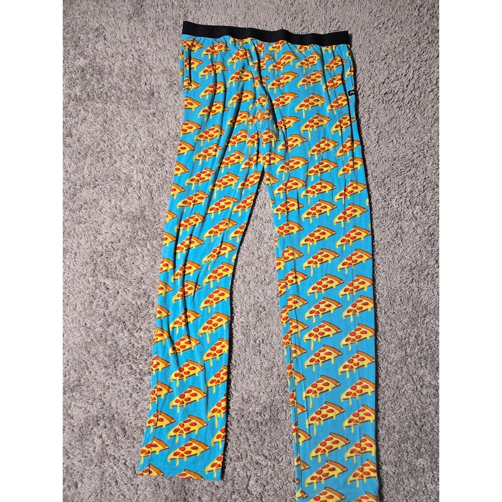 MeUndies Lounge Pants Pizza Night Blue Orange Medium MicroModal Pajama Pants